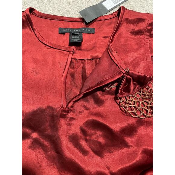 NWT Marc By Marc Jacobs Top Womens Small Sleeveless 100% Triacetate Red MSRP$228 - Picture 11 of 12